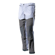 Mascot Customized Stretch Trousers with Kneepad Pockets - White/Stone Grey #colour_white-stone-grey