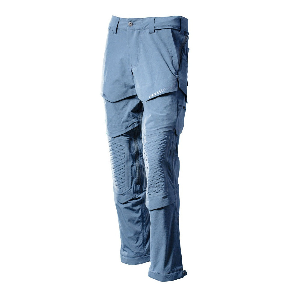 Mascot Customized Stretch Trousers with Kneepad Pockets - Stone Blue #colour_stone-blue