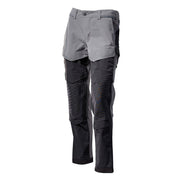 Mascot Customized Stretch Trousers with Kneepad Pockets - Stone Grey/Black #colour_stone-grey-black