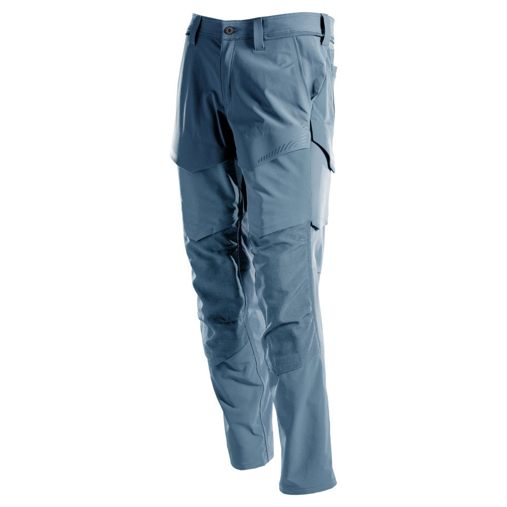 Mascot Customized Stretch Trousers with Kneepad Pockets - Stone Blue #colour_stone-blue