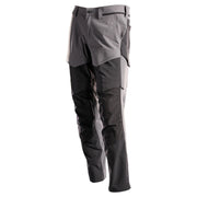 Mascot Customized Stretch Trousers with Kneepad Pockets - Stone Grey/Black #colour_stone-grey-black