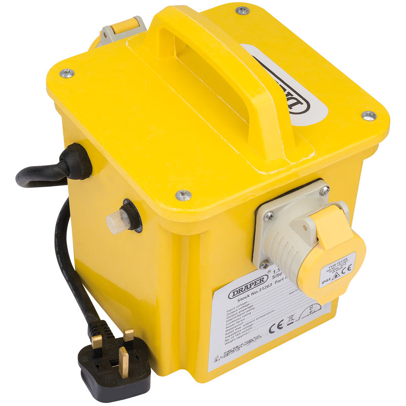 Draper 1.5kVA 230V to 110V Portable Site Transformer