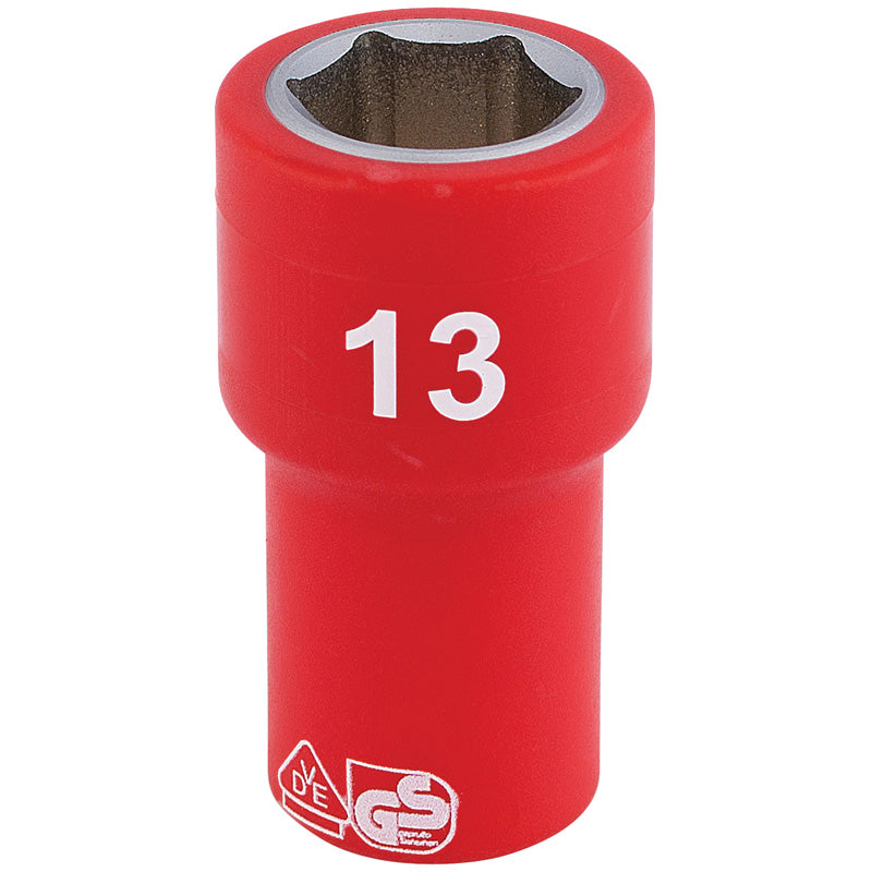Draper 1/4" Sq. Dr. Fully Insulated VDE Socket (13mm)