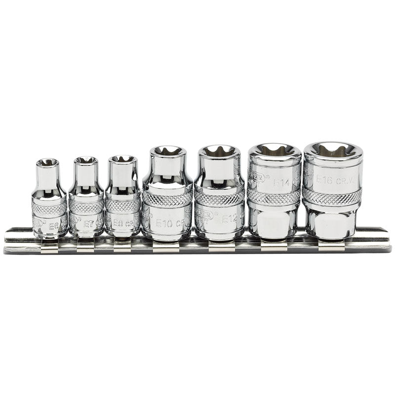 Draper 1/4" and 3/8" Sq. Dr. Draper TX-STAR® Socket Set (7 Piece)