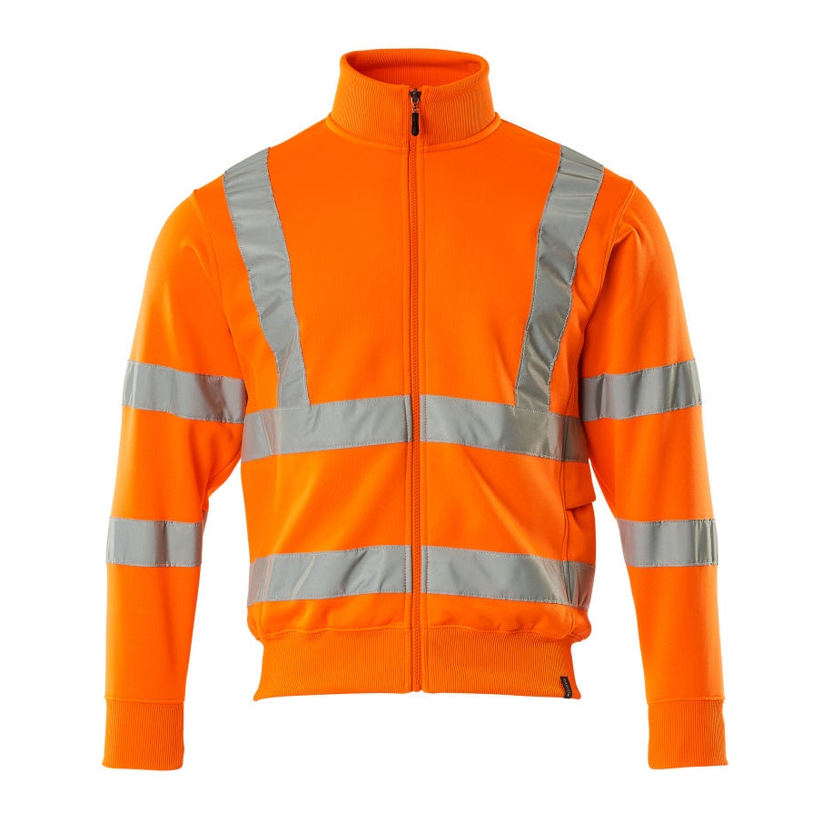 Mascot Safe Classic Maringa Zipped Sweatshirt #colour_hi-vis-orange