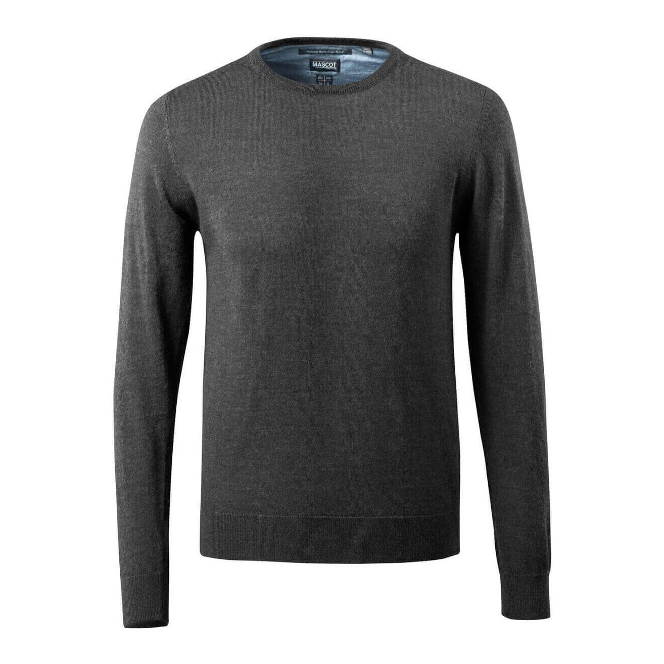Mascot Frontline Merino Wool Knitted Round Neck Jumper #colour_dark-anthracite-light-grey-flecked