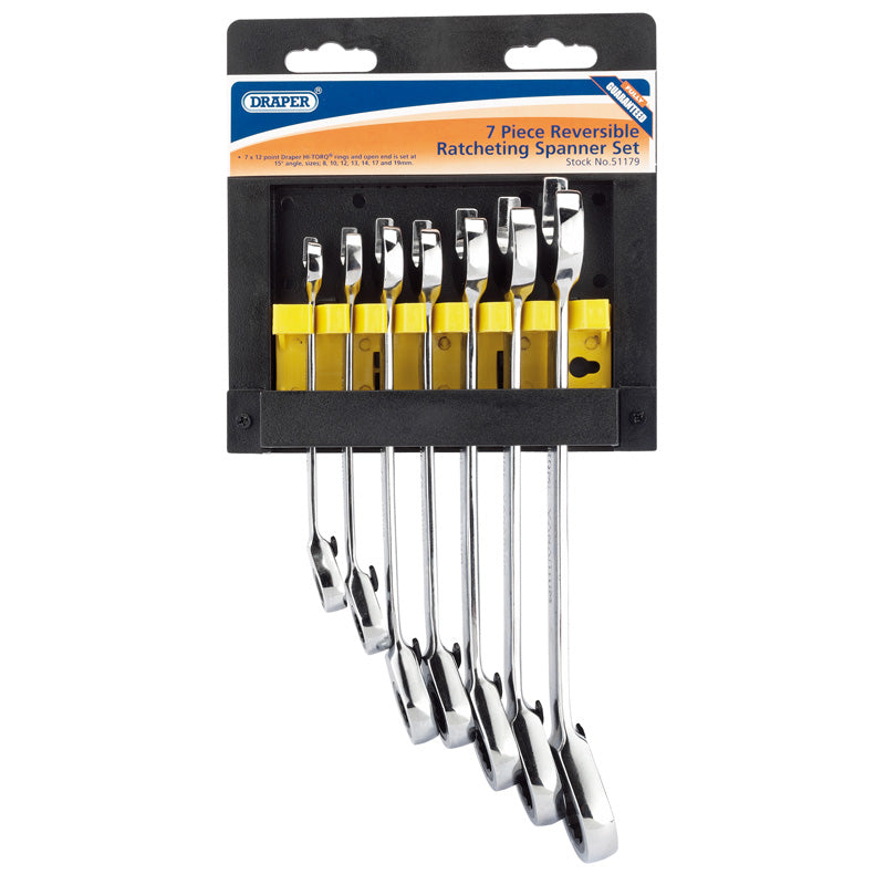 Draper Metric Ratcheting Combination Spanner Set (7 piece)