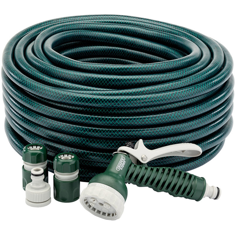 Draper 12mm Bore Garden Hose and Spray Gun Kit (30M)