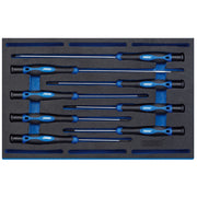 Draper Extra Long Precision Screwdriver Set in 1/4 Drawer EVA Insert Tray (8 Piece)
