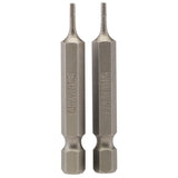 Draper 1.5mm 1/4" Hex. Hexagonal Insert Bit 50mm Long x 2