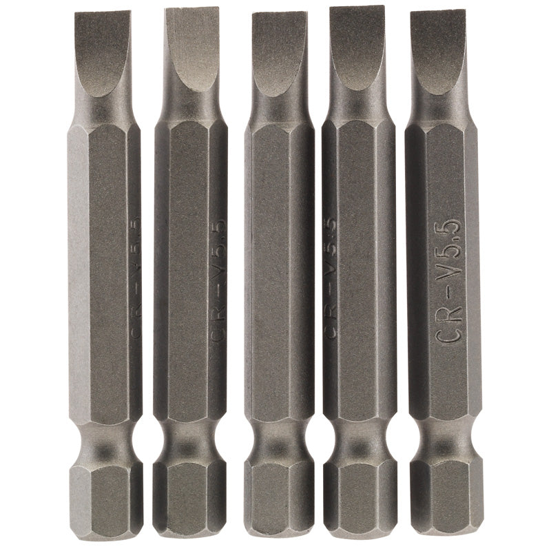 Draper 5.5mm 1/4" Hex. Plain Slot Insert Bit 50mm Long x 5