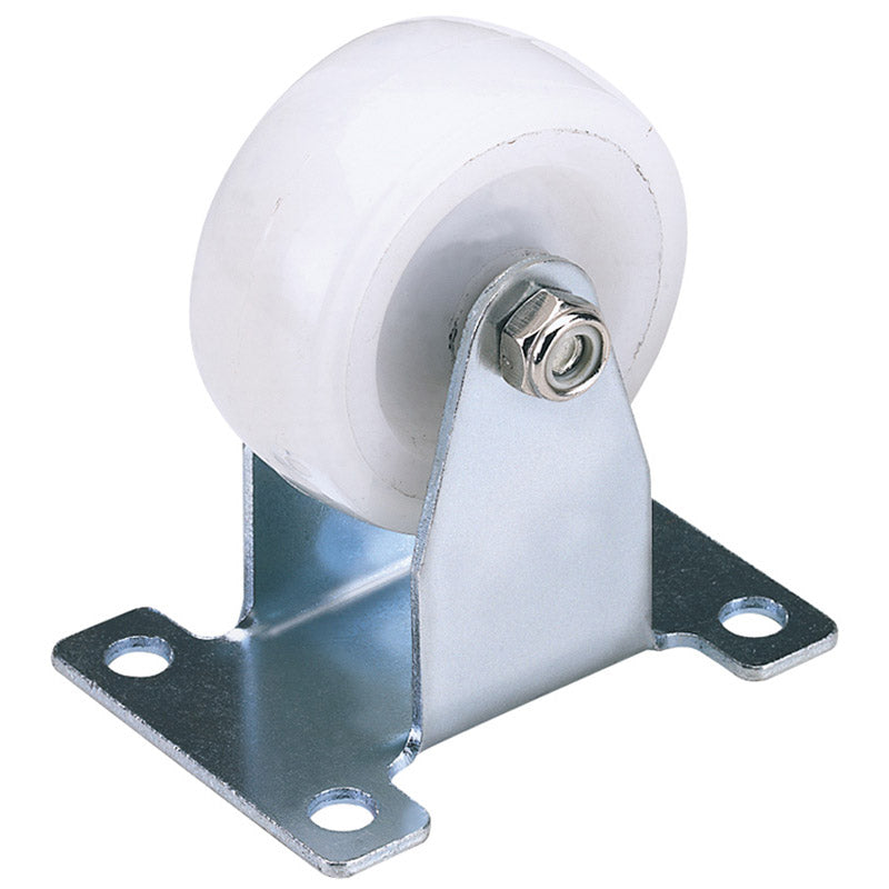 Draper 75mm Dia. Fixed Plate Fixing Nylon Wheel - S.W.L. 100Kg