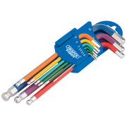 Draper Metric Coloured Hexagon and Ball End Key Set (9 Piece)