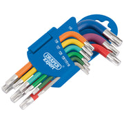 Draper Metric Coloured Short Arm Draper TX-STAR&#174; Key Set (9 Piece)
