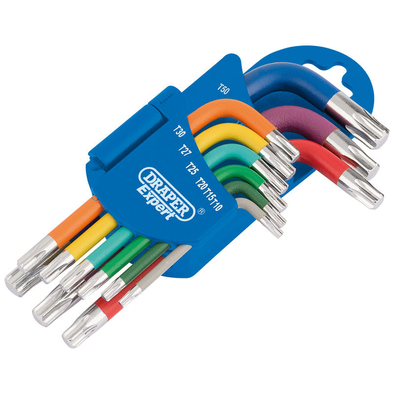 Draper Metric Coloured Short Arm Draper TX-STAR&#174; Key Set (9 Piece)