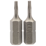 Draper T7 1/4" Hex. Draper TX-STAR&#174; Insert Bit 25mm Long x 2