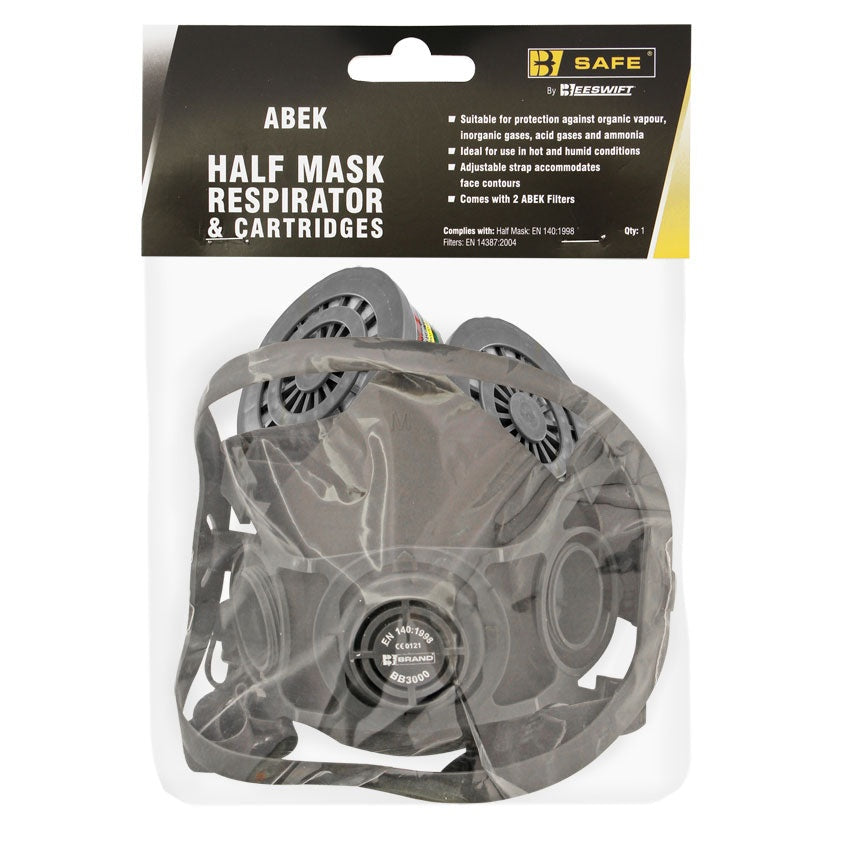 Bsafe Half Mask Respirator And Abek Cartridges Grey