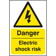 Bsafe Danger Electric Shock Risk Sign White/Yellow