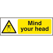 Bsafe Mind Your Head Sign White/Yellow