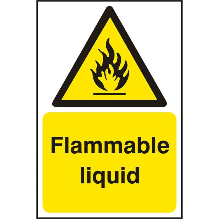 Bsafe Flammable Liquid Sign White/Yellow