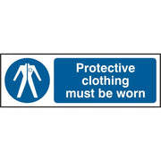 Bsafe Protective Clothing Must Be Worn Sign White/Blue