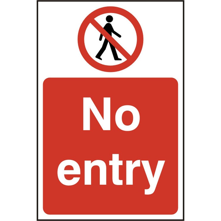 White R Entry Bsafe No Entry Sign White/Red – GS Workwear