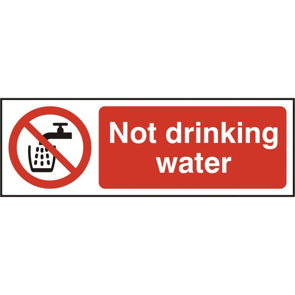 Bsafe Not Drinking Water Sign White/Red