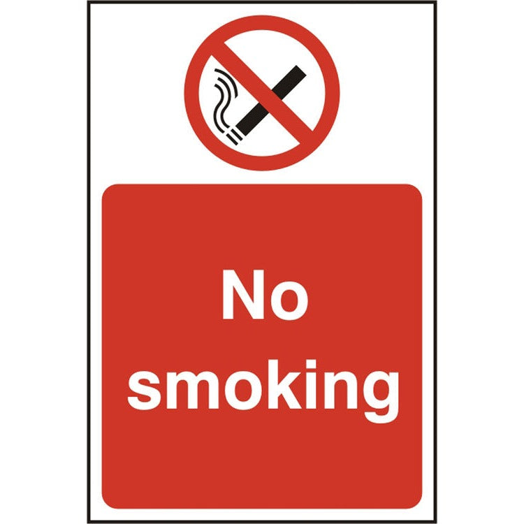 Bsafe No Smoking Sign White/Red