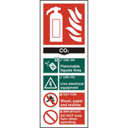 Bsafe Fire Extinguisher Co2 Sign Red