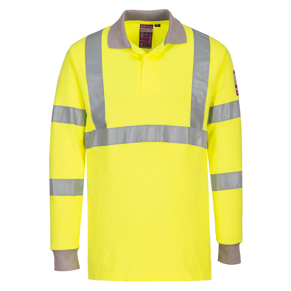 Modaflame Knit Hi Vis FR Long Sleeve Polo Shirt