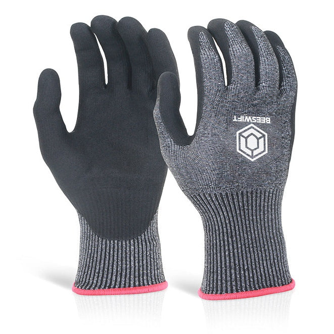 Beeswift Micro Foam Nitrile Cut 5 Lge Black
