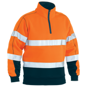 Bisley Taped Hi-Vis Fleece 1/4 Zip Pullover Jumper