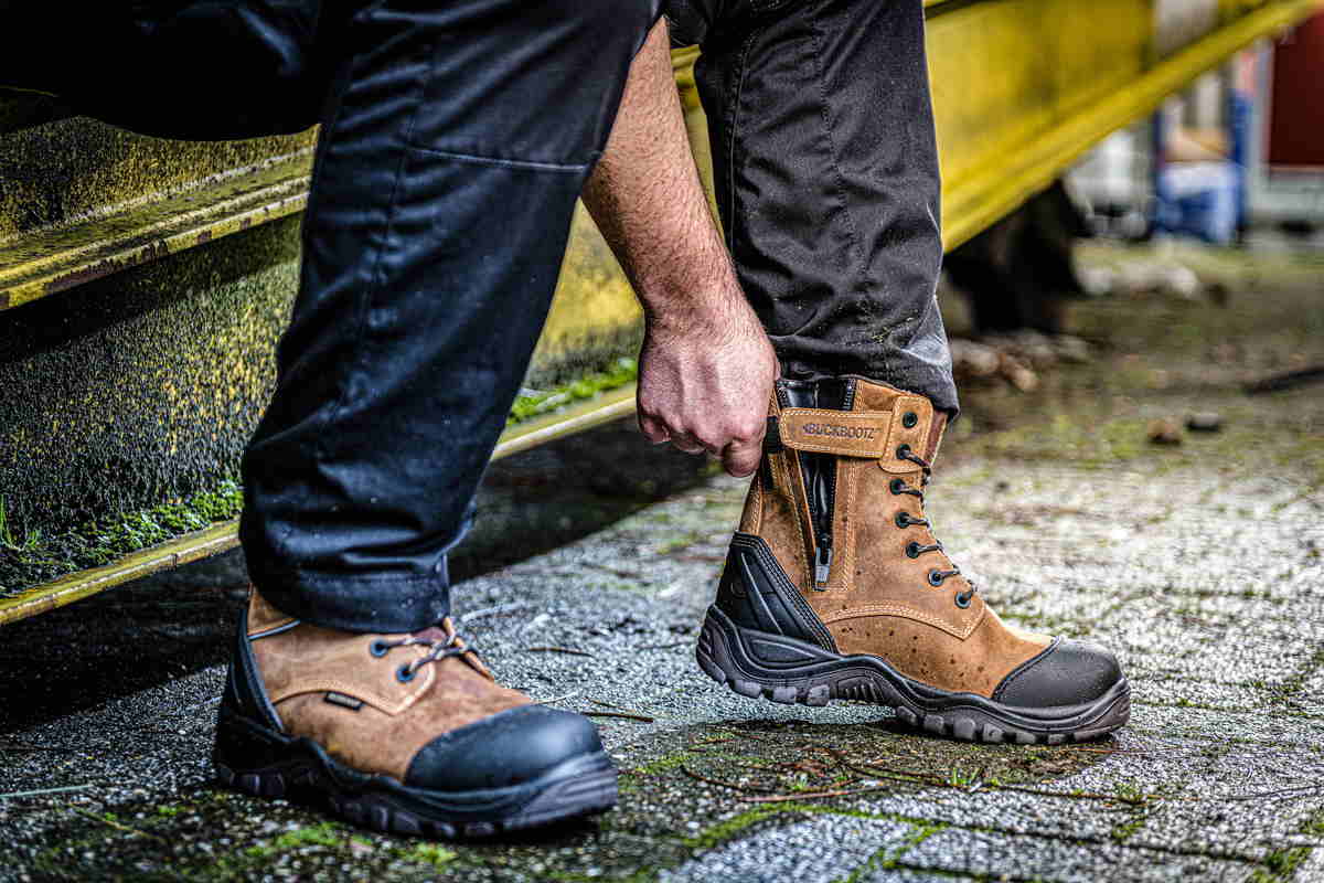 Buckbootz BSH008WPNM High Leg Style Safety Lace/Zip Boots – GS